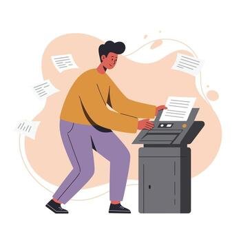a person printing documents